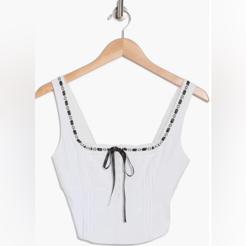 BRAND NEW : Blu Pepper Corset Tank with Black Bow Accent - Picture 3 of 8
